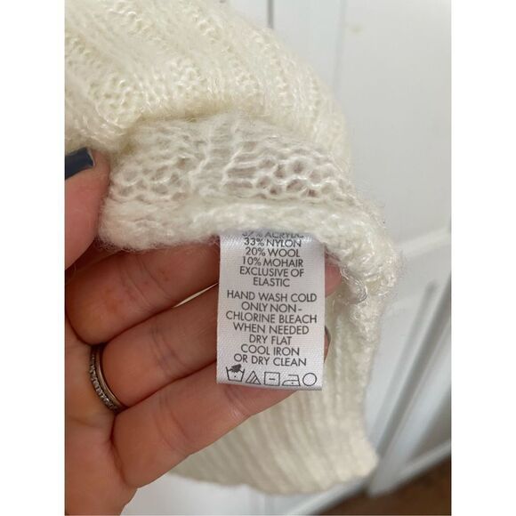 Calvin Klein ivory cableknit wool mohair blend tunic length sweater size s - Picture 4 of 8